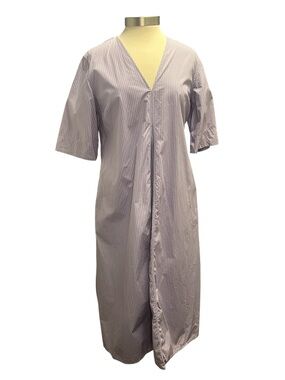 Ganni Striped Pleat Front Caftan Dress